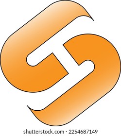 S-H mejor logotipo de diseño simple en ilustradores
