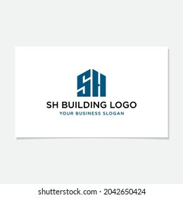 SH BUILDING LOGO DESIGN VECTOR
