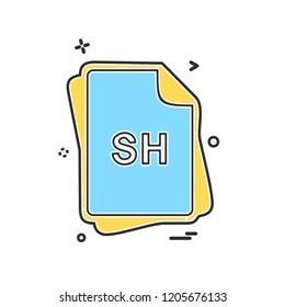 SH file type icon design vector