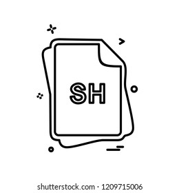 SH file type icon design vector
