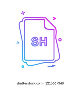 SH file type icon design vector