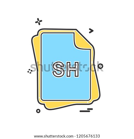 SH file type icon design vector