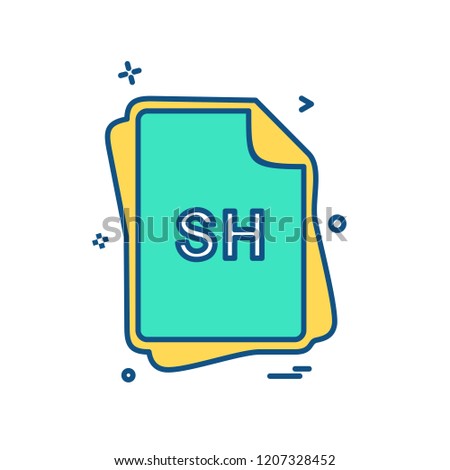 SH file type icon design vector