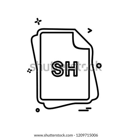 SH file type icon design vector