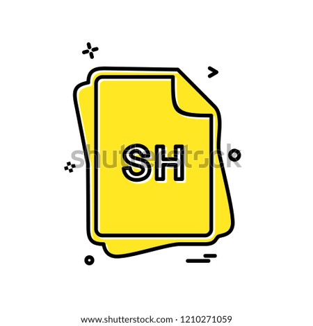 SH file type icon design vector