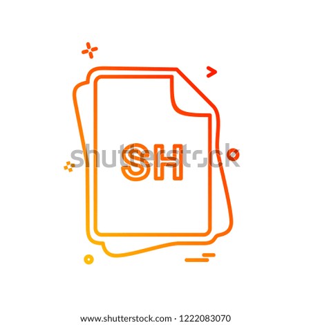 SH file type icon design vector