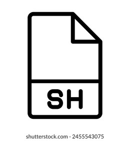Sh file type icons. files and document format design icon symbol.