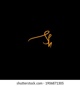 sh handwritten logo for identity