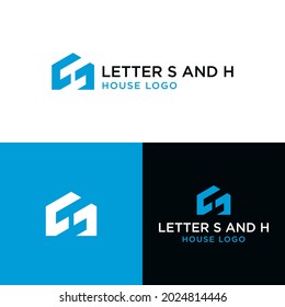 SH HOUSE LOGO DESIGN VECTOR