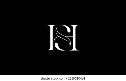 SH, Logo-Monogramm für abstrakte HS-Buchstaben