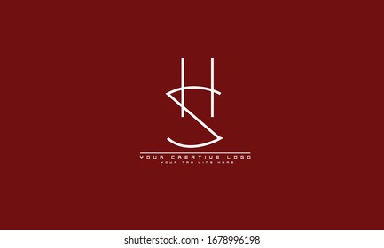 SH HS abstract vector logo monogram template