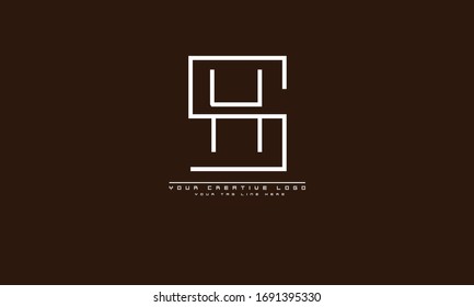 SH HS abstract vector logo monogram template