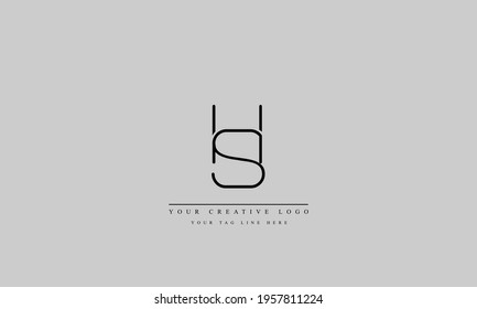 SH HS abstract vector logo monogram template