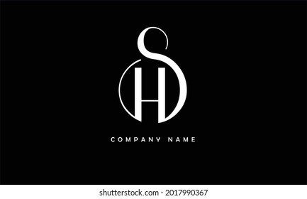 SH, HS Alphabets Letters Logo Monogram
