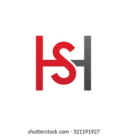 SH HS initial company H square shape logo red