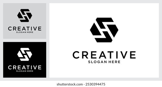 SH or HS Initial letter logo design monogram