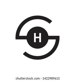 SH HS Letter Initial Logo Design Template - Vector - Vector 