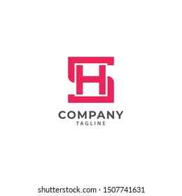 SH HS letter lettemark logo template