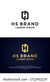 SH or HS letter monogram / gold logo vector design EPS 10