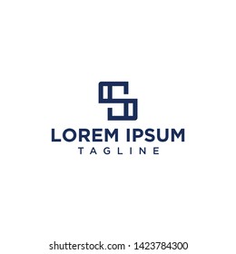 sh or hs line square logo design inspiration