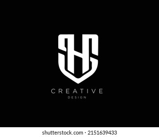 SH HS Logo Design , Initial Based HS SH Monogram 