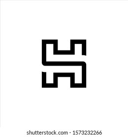 SH or HS logo design vector.