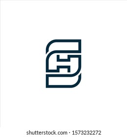SH or HS logo design vector.
