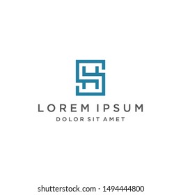 SH or HS Logo Monogram Icon Vector Template