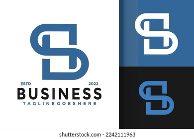 Plantilla de Ilustración del Vector de Diseño de Logotipo de Monograma Sh o Hs