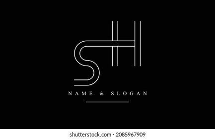 SH, HS, S, H abstract letters logo monogram