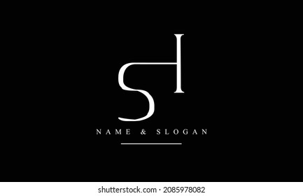 SH, HS, S, H letras abstractas monograma logotipo