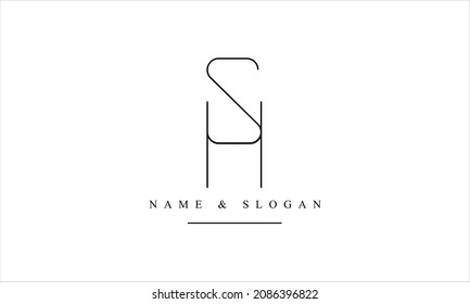 SH, HS, S, H abstract letters logo monogram