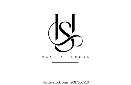 SH, HS, S, H abstract letters logo monogram