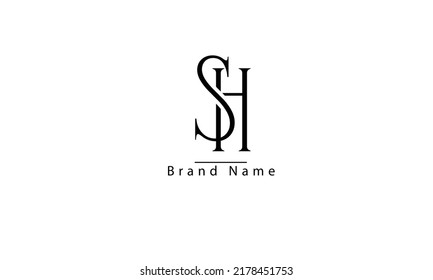 SH HS S H abstract vector logo monogram template