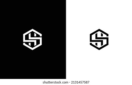 SH HS S H Letter Logo Alphabet Design Template Vector