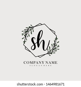 SH Initial beauty floral logo template