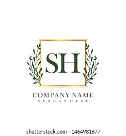 SH Initial beauty floral logo template