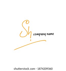SH initial beauty monogram and elegant logo design