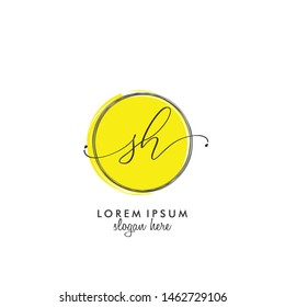 SH Initial beauty monogram logo vector