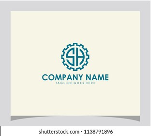 SH initial gear technology icon logo design vector eps 10