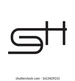 SH initial letter logo template vector icon design