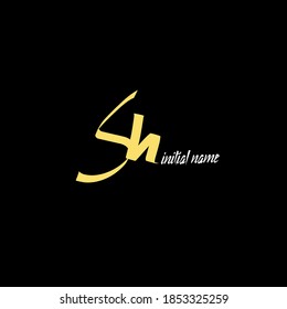 Sh initial letter logo vector template sign symbol icon