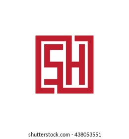 SH initial letters looping linked square logo red