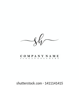 SH Initial luxury handwriting logo vector