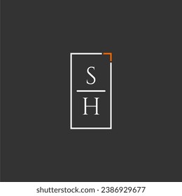 SH initial monogram logo for technology with square style design