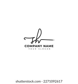 Sh Initial signature logo vector design