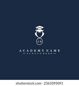 SH Initials Academy Logo Vector Art Icons and Graphics