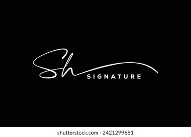 SH initials Handwriting signature logo. SH Hand drawn Calligraphy lettering Vector. SH letter real estate, beauty, photography letter logo design.