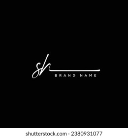 SH letter beauty handwriting vector logo. 