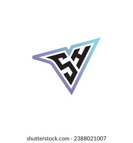 Combinación de letra SH compatibilidad con logotipo o logotipo inicial de juegos como diseño de concepto inspirador